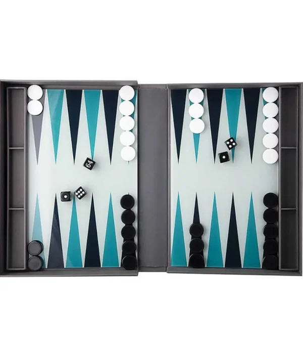 Lohofrnny Jeu De Backgammon Classique 18 Pouces - Ensemble Portable 2 Joueurs En Similicuir Brun Jeu Backgammon 18 Pouces